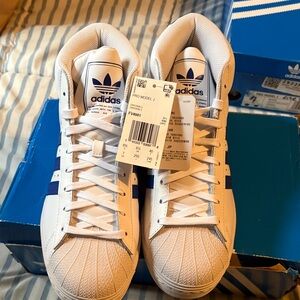 Adidas Pro Model White with Blue Stripes